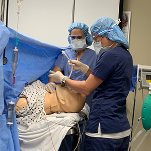 nurse anesthesia students in a simulation in the CRSC